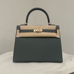 Hermes Kelly 25 Epsom Sellier Vert Amande